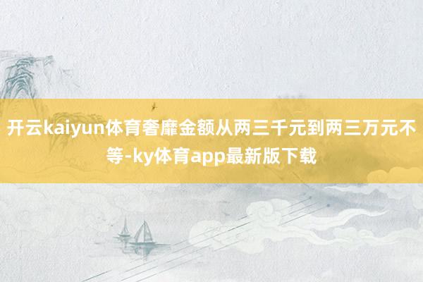 开云kaiyun体育奢靡金额从两三千元到两三万元不等-ky体育app最新版下载