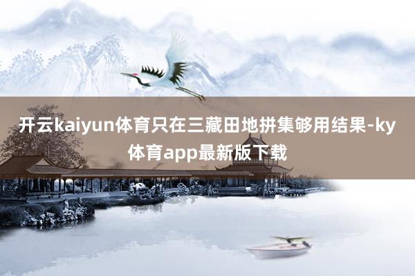 开云kaiyun体育只在三藏田地拼集够用结果-ky体育app最新版下载