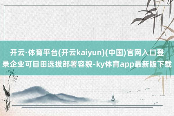 开云·体育平台(开云kaiyun)(中国)官网入口登录企业可目田选拔部署容貌-ky体育app最新版下载